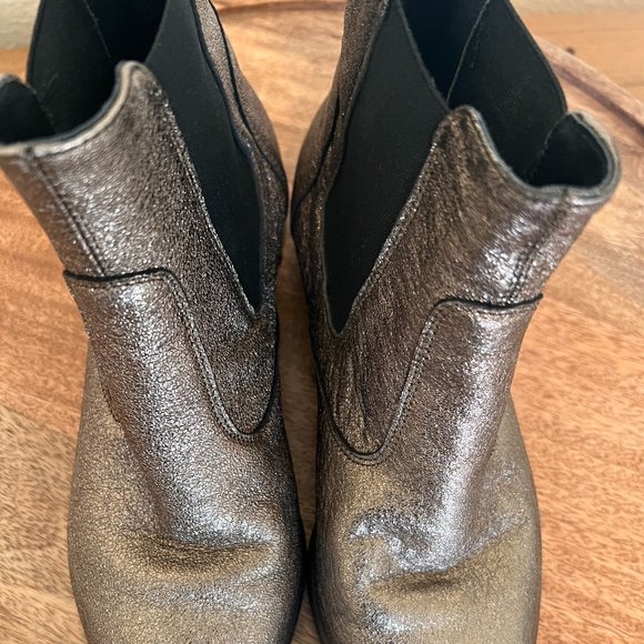 Barney's New York Leather Metallic Booties - Chelsea - Size 5.5 - Picture 6 of 9